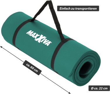 Йога-мат 190x60/100x1,5 см, нековзкий, без фталатів, з ременем для перенесення, вибір кольору – килимок для фітнесу, спорту та гімнастики
