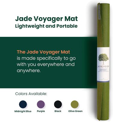 Килимок для йоги Jade Yoga Voyager, 1,6 мм оливково-зелений