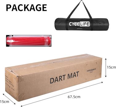 Килим CyeeLife Dart з сумкою, 65x295см, для сталевого/м'якого дротиків (ZD05M)