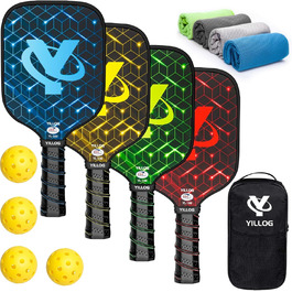 Набір YILLOG USAPA Pickleball весло, 4 м'ячі, рушники, сумка