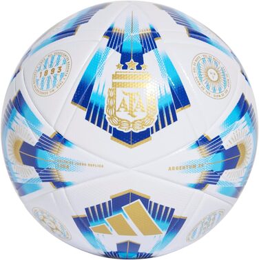 М'яч для футболу adidas Аргентина Ліга, розмір 4, білий/блакитний/золотий, унісекс