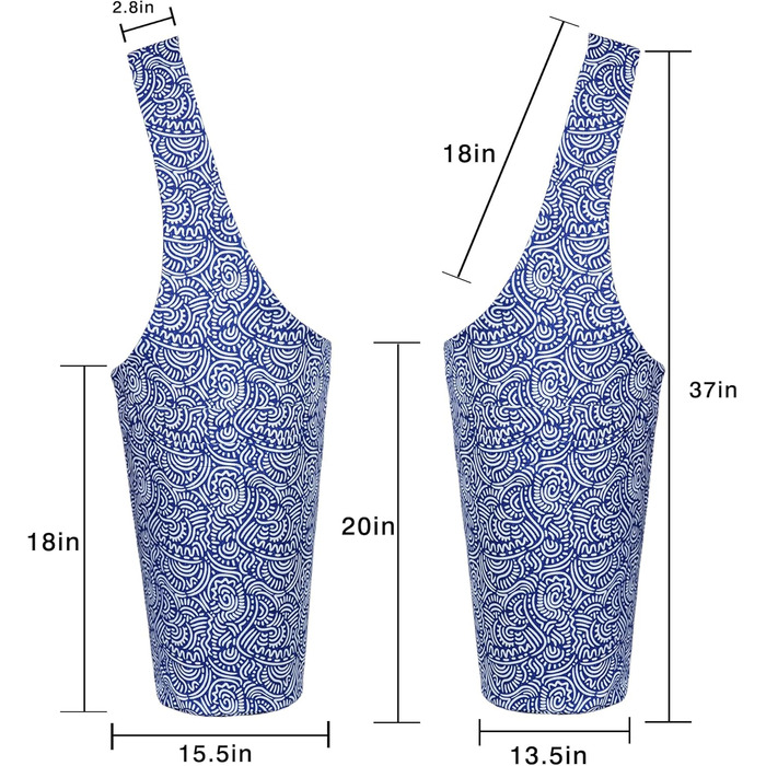 Сумка для килимка для йоги Довга сумка-тоут з кишенями Для більшої кількості аксесуарів для йоги Сумка для йоги підходить для більшості килимків Етнічний килимок для йоги Сумка-тоут