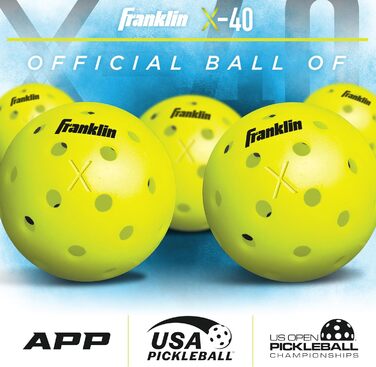 Набір ракеток Franklin Pickleball з вуглецю для 2 гравців і м'ячі X-40