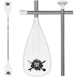 Весло для SUP FunWater, 3-секційне, регульоване, легке, плаваюче, з посиленими нейлоновими лопатями, для сапборду, біле