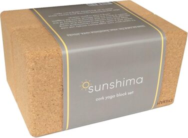 Блок для йоги Sunshima Cork (блоки для йоги 2 упаковки) - 100 натуральний корковий блок для йоги з приємним для шкіри блоком для йоги, що не ковзає ручкою, для всіх рівнів, заняття йогою та пілатесом, аксесуари для дому з блоку йоги