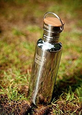 Пляшка для води Klean Kanteen Reflect з нержавіючою цільною бамбуковою кришкою матова нержавіюча 800 мл/27 унцій