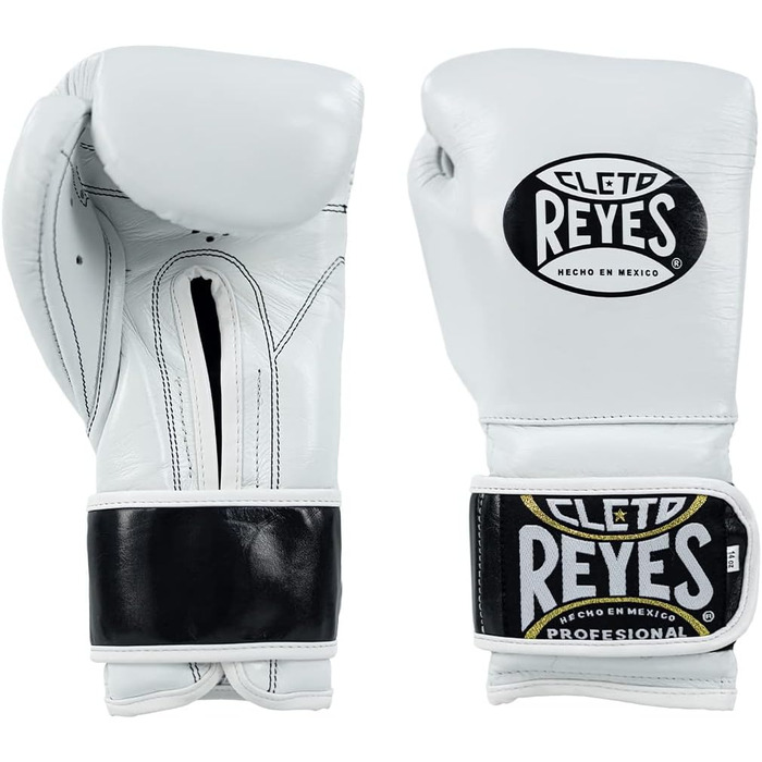 Тренувальні рукавички Cleto Reyes з додатковою м'якою підкладкою - Velcro - 453 г білі (звичайна підкладка) 12 унцій