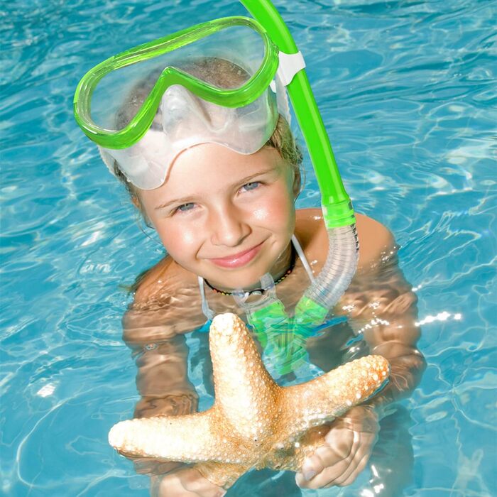 Набір для підводного плавання Kids, Окуляри для дайвінгу Kids Anti-og and Dry Snorkel - Маска для дайвінгу Anti-Leak Суха трубка Набір для підводного плавання для хлопчиків 4-14 (F, зелений набір)