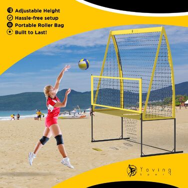 Професійна волейбольна сітка Yoving 2,4×3,4 м для тренувань ударів і подач — міцна для покращення техніки, сили та точності, підходить для командних та індивідуальних занять у приміщенні та на вулиці