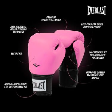 Боксерські рукавички Everlast Unisex Pro Style рожеві 8 унцій