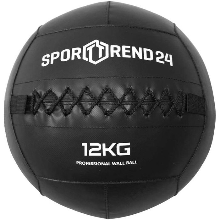 Настінний м'яч Sporttrend 24 3 кг, 4 кг, 5 кг, 6 кг, 7 кг, 8 кг, 9 кг, 10 кг, 12 кг в чорному кольорі Ваговий м'яч, тренувальний м'яч, вага, м'яч, м'ячі, фітнес чорний, 12 кг