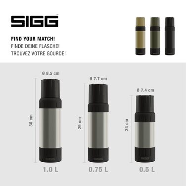 Термос SIGG Alpine Star 0.5 л, нержавіюча сталь, ізольована пляшка для напоїв, з чашкою, для кемпінгу та подорожей, зберігає тепло до 15 годин, холод до 56 годин, BPA-free, сірий