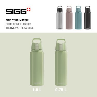 SIGG Алюмінієва пляшка для напоїв WMB One, Швейцарія, для газованих напоїв, герметична, легка, BPA-free, Outdoor, 1 л/0,75 л