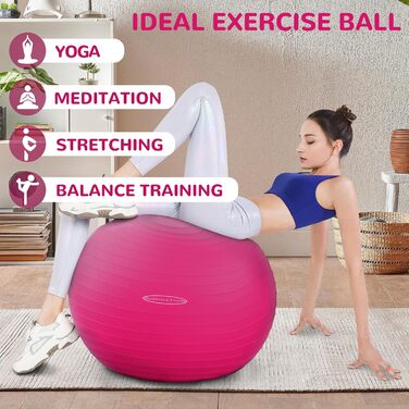 М'яч для вправ BalanceFrom Sports, Стійкий, Нековзкий, Насос, Pink XL 68-75 см