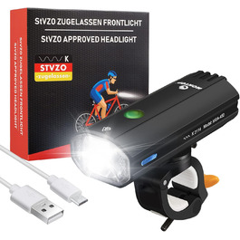 Світлодіодний велосипедний ліхтар StVZO з USB акумулятором, набір переднього та заднього світла для велосипеда, фара та габарит, велосипедне освітлення для дітей і дорослих, сертифіковане, модель MEGA-450