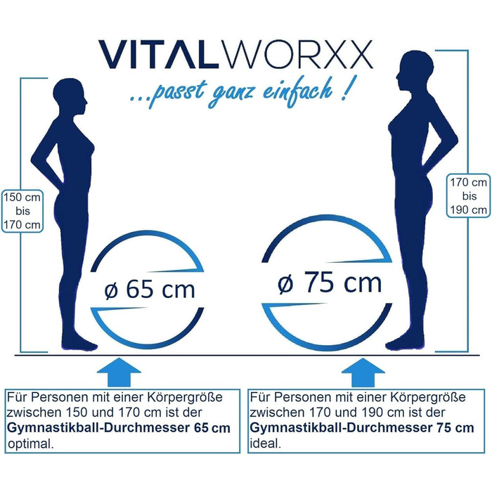 Пакет VITALWORXX Advantage обкладинка для паспорта, м'яч 65 см, срібло