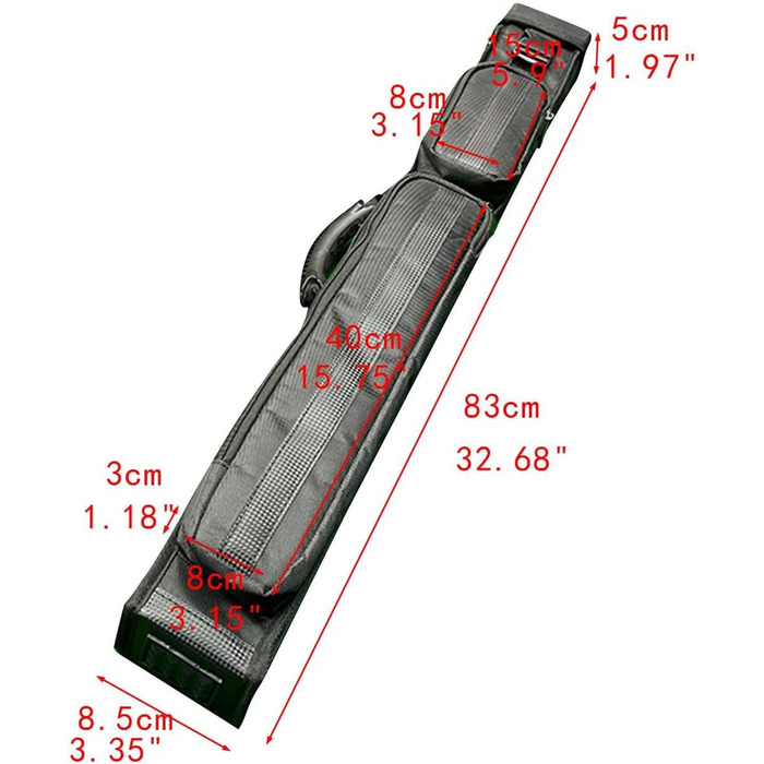 Сумка для більярду Dickly Pool Cue Bag 4 отвори Футляр для зберігання більярду Легкий захисний тримач Чохол з PU шкіри (5 отворів чорний)