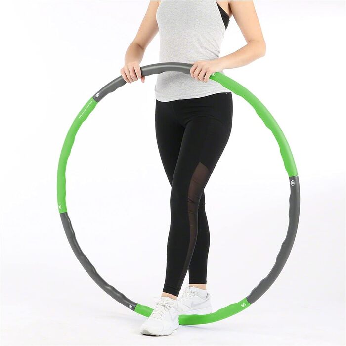 Обруч для хула-хупа Sport-Tec, ø 100 см, 1,5 кг, в т.ч. рулетка Power Fitness Hoop для схуднення (Lime)