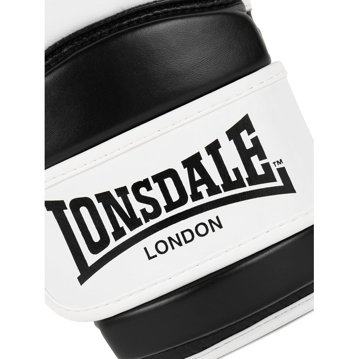 Боксерські рукавички Lonsdale Barford зі шкіри, білі/чорні, 14 унцій
