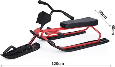 Санки Snow Racer з кермом, Red, 120 см, для дітей від 4 років