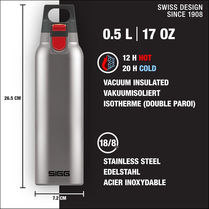 Пляшка SIGG Hot & Cold ONE Thermo, сталь, 0,5 л, керування однією рукою