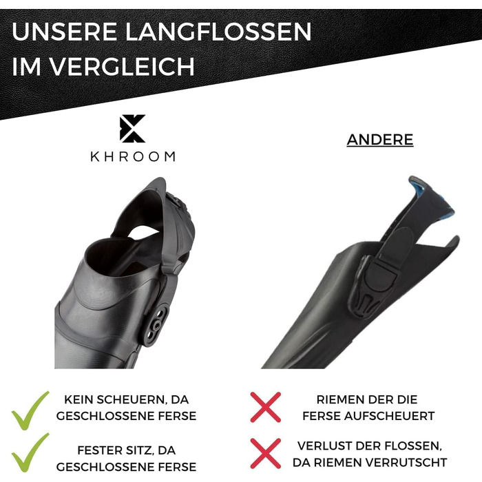 Ласти Khroom дорослі розмір 36-47 - висока якість, виробництво Італія, ласти для підводного плавання та дайвінгу, регульовані ласти для підводного плавання унісекс / ласти для дайвінгу жіночі та чоловічі (42-47 (ML-XL), синьо-чорні)