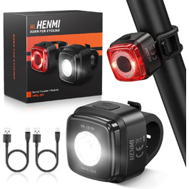 LED набір велосипедних фар HENMI, USB-зарядка, переднє та заднє світло, водонепроникний IPX5, StVZO, для велосипеда