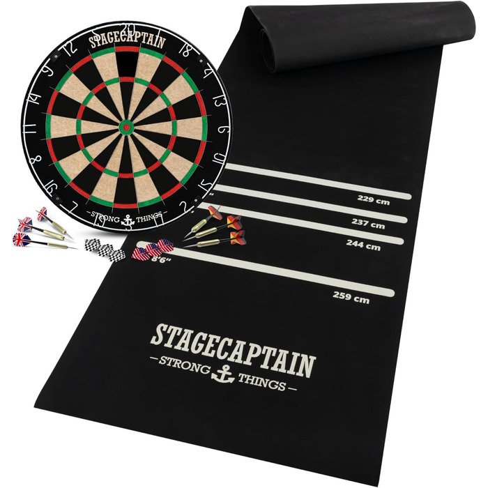 Дошка для дартсу Stagecaptain DBS-1715 Bullseye Pro зі стрілками та килимком