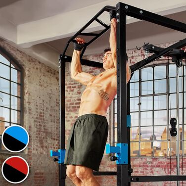 Силова станція tectake Power Rack для фітнесу, турнік подвійний, міцна сталева рама