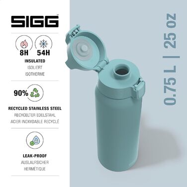 Термос SIGG Shield Therm One, 0,75 л, сіро-синій, без бісфенолу А, герметичний