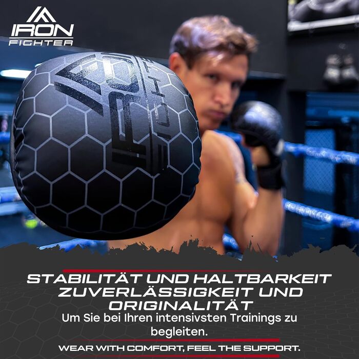 Боксерські рукавички IRON FIGHTER MMA для спарингу, посилена амортизація, чорні, L, для тренувань, боксу, кікбоксингу, муай-тай, дорослі