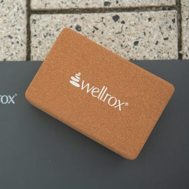 Блок для йоги WELLROX Cork, Блоки для йоги, Блоки для йоги з пробки, Коркова йога, Валик для йоги для регенеративної йоги, Цегла для йоги, Блок для вправ, 10,2 x 15,2 x 22,9 см