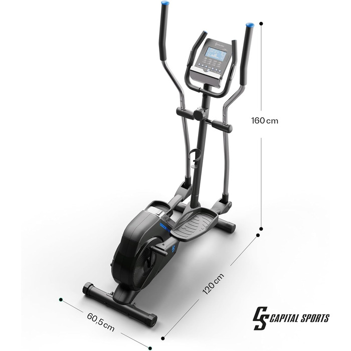 Еліптичний крос-тренажер Capital Sports для дому, магнітний еліптичний тренажер для жінок та чоловіків, велотренажер з тримачем для планшета та LCD дисплеєм, еліптичний крос-тренажер професійний пристрій тихий, домашній тренажер еліптичний крос-тренажер