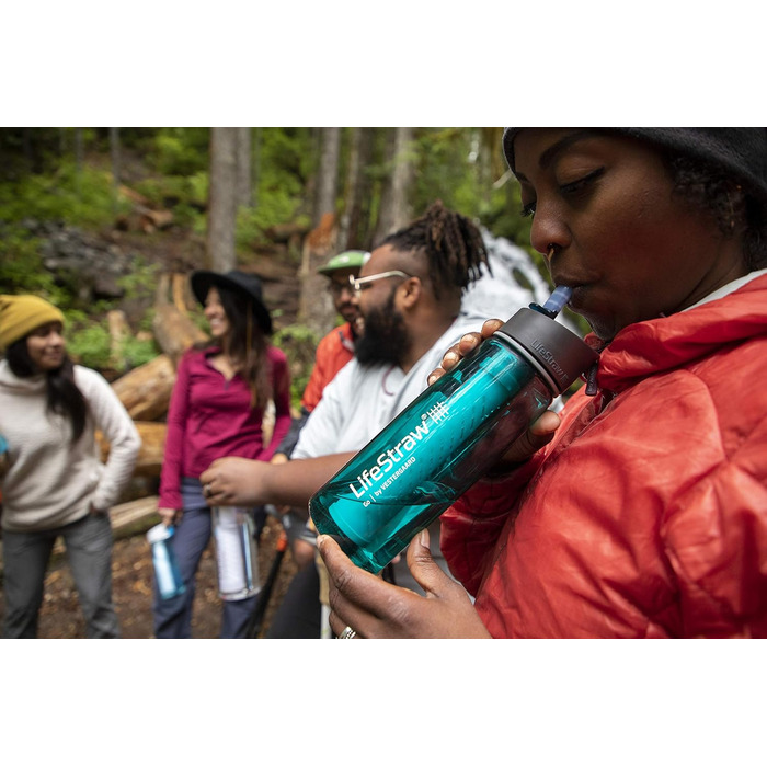 Пляшка для води LifeStraw 1л пластикова 006-6002148 2-ступінчаста (654 мл, темно-бірюзована)