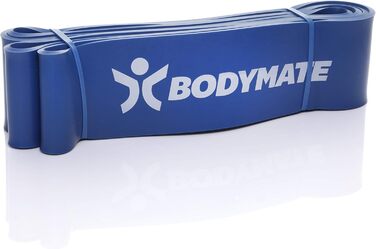 Фітнес-гумка BODYMATE 208 см, еластична стрічка опору з натурального латексу, тренує силу, витривалість, координацію, гнучкість і багато іншого, для початківців і професіоналів 5. X-STRONG-BLUE 6,2 см (опір 28-80 КГ)