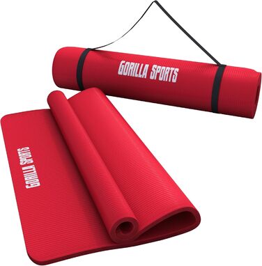 Килимок для йоги GORILLA SPORTS 190x60/100x1,5 см червоний