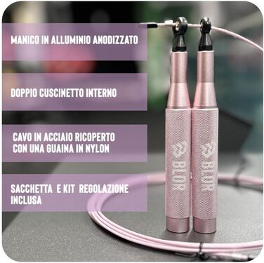 Скакалка Blor Pro алюмінієва та сталева, нековзні ручки, нейлоновий трос, для схуднення, боксу, кроссфіту, з чохлом