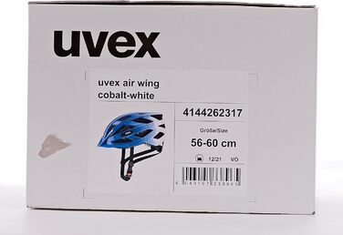 Велосипедний шолом uvex Unisex Air Wing (Cobalt - White, 56-60 см)