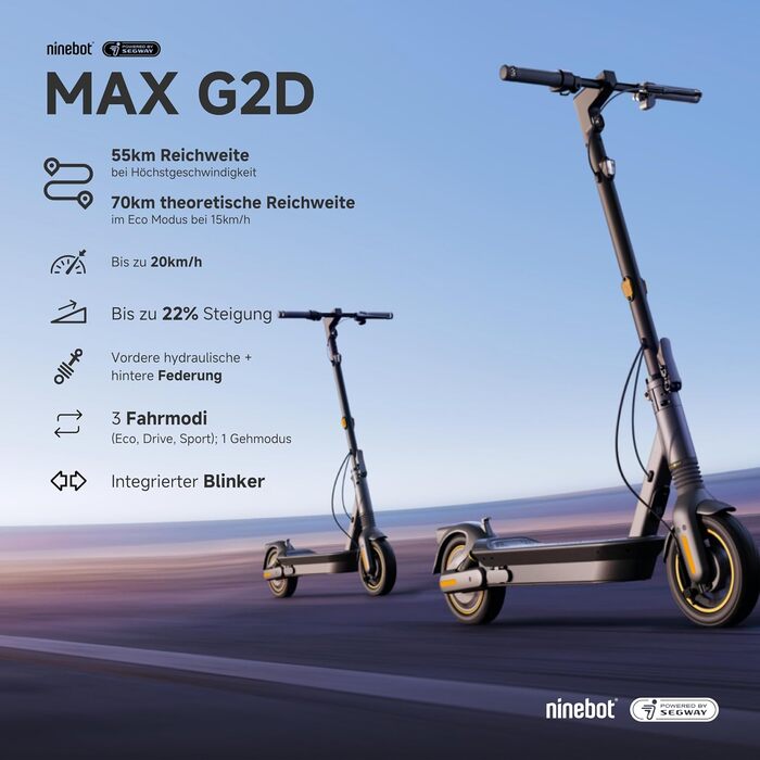 Електросамокат Segway-Ninebot MAX G2 D, 70 км, 2023, сірий