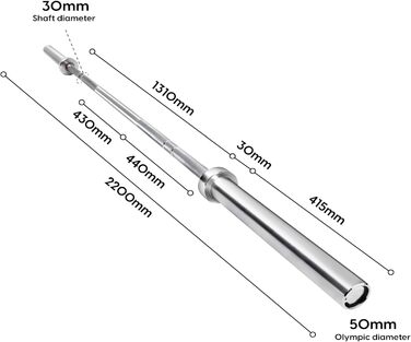 Штанга олімпійська 220см 30мм 250кг гальванічна рифлена