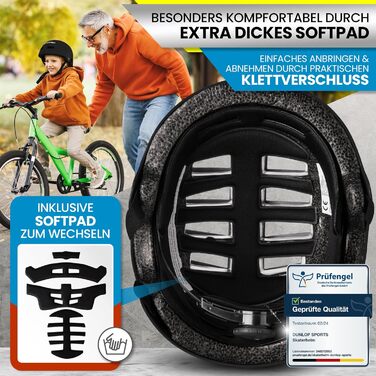 Велошолом DUNLOP SPORTS для дітей, підлітків і дорослих, легкий міцний міський універсальний шолом з 14 вентиляційними отворами, швидке застібання, автоматичне регулювання розміру, відмінна оцінка у тестах