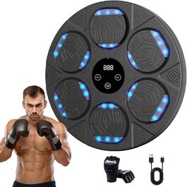 Настінна смарт боксерська машина з Bluetooth, музикою, рукавичками та подушками для ударів — інтерактивне обладнання для боксу для дорослих, компактна конструкція