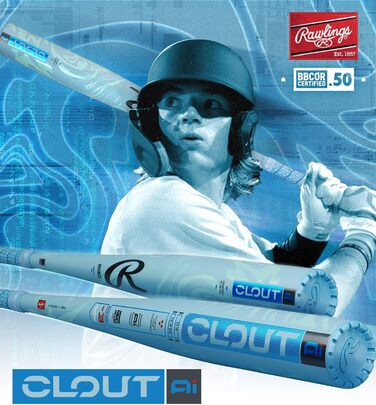 Бейсбольна бита Rawlings Clout AI 2025, 31”, сплав, BBCOR, -3, 2 5/8''