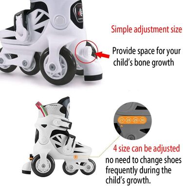 Роликові ковзани Sumeber Inline Kid Boys Girls Roller Skates Outdoor/Indoor Pink XS(27-30)