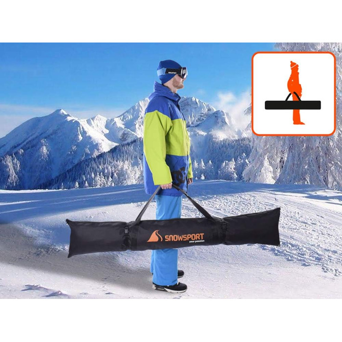 Лижна сумка Snowsport SuperPro 5in1 Skicase Лижна сумка з функцією рюкзака 150/160/170/180см на 1 пару лиж палиці 180.0 сантиметрів