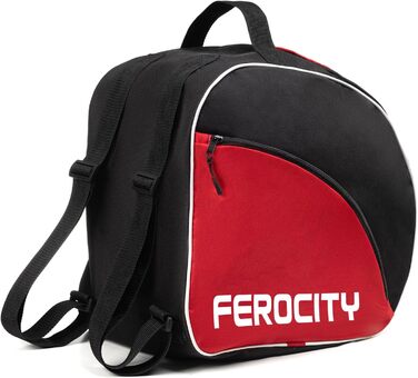 Гірськолижна сумка та сумка для лижних черевиків Ferocity Premium Set для 1 пари лижних палиць Шолом для черевиків з сумкою на шнурку та бічною сумкою 053 (Червоний - Чорний)