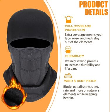 Маска флісова Voofly Balaclava Windproof Ski Black