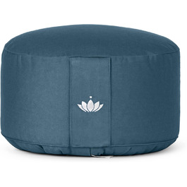 Подушка для медитації Lotuscrafts Yoga Cushion Extra High - Висота сидіння 20 см - Бавовняний чохол, який можна прати - Подушка для сидіння для йоги з наповнювачем зі спельти - Сертифікована GOTS (морська блакить)