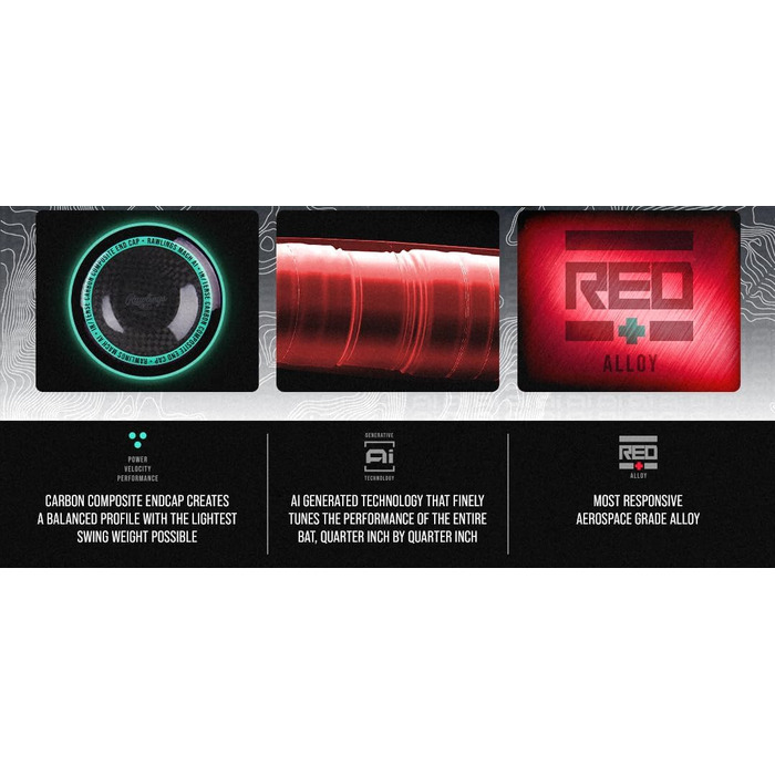 Бейсбольна бита Rawlings MACH AI 2025, гібридна, USA, -10, 31 дюйм, 6,4 см, 1 шт