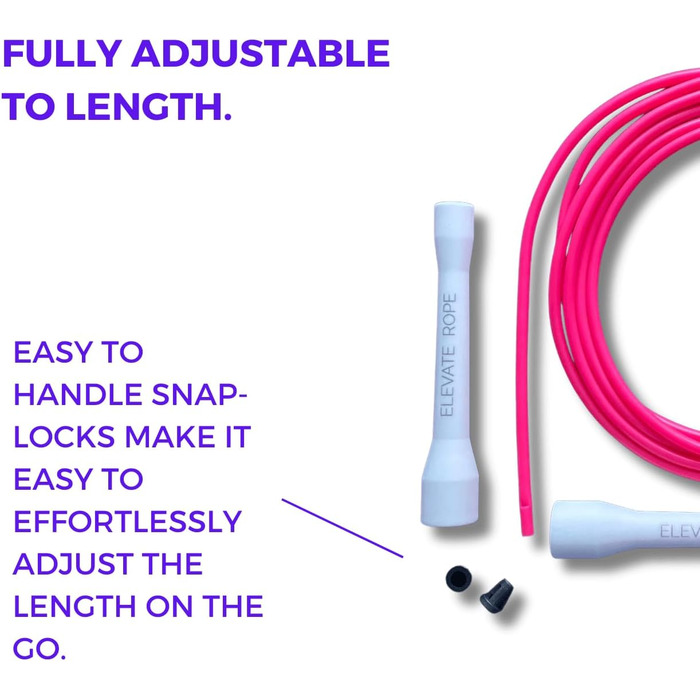 Скакалка Elevate Speed Rope MAX, професійна, 5 мм, міцний ПВХ з нейлоновим осердям, довжина до 3 м, посилені ручки